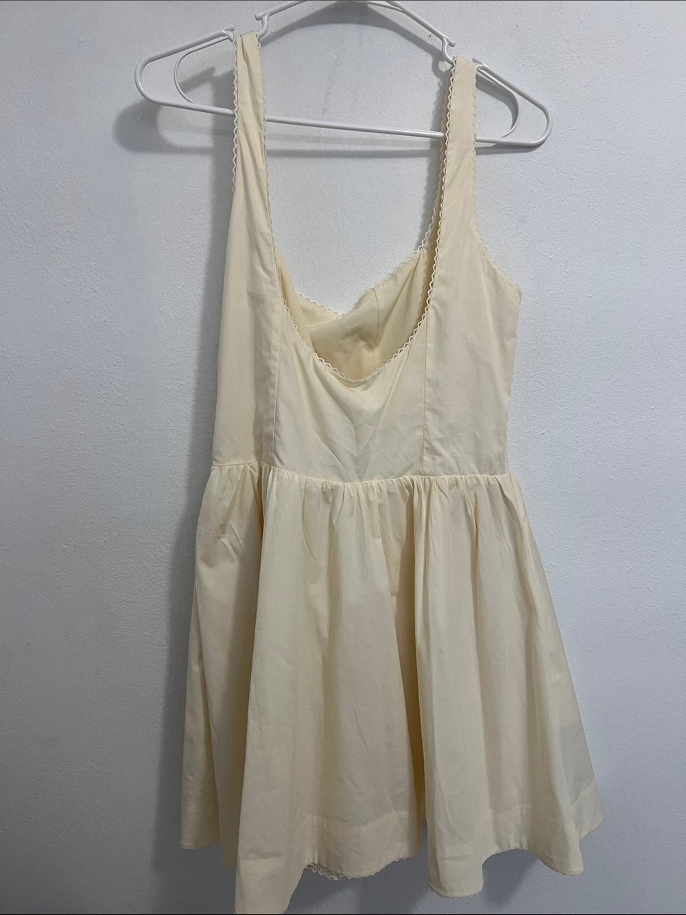 NIA Cream Cotton Cocktail dress with Scoop Neck - Picture 5 of 5